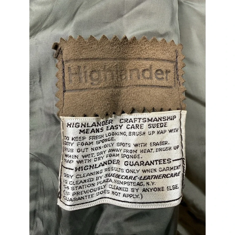 Highlander Vtg 1960's Brown Suede Mink Collar Coat Size M
